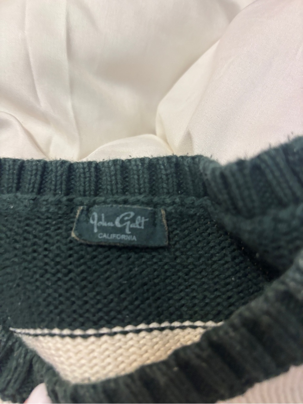 Brandy Melville Green and White striped sweater - Picture 3 of 4